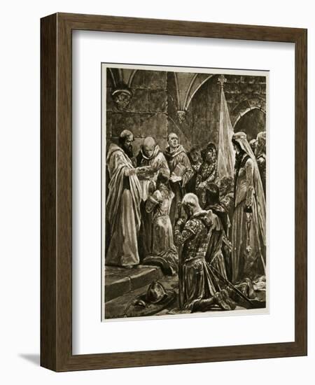 Anointing of Edward the Martyr at His Coronation by St. Dunstan at Kingston-On-Thames-Richard Caton Woodville-Framed Giclee Print