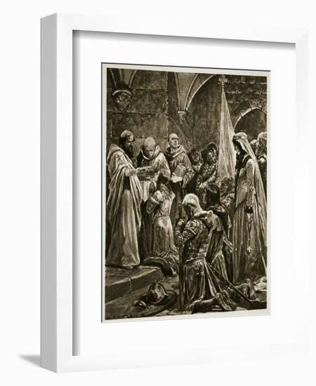Anointing of Edward the Martyr at His Coronation by St. Dunstan at Kingston-On-Thames-Richard Caton Woodville-Framed Giclee Print