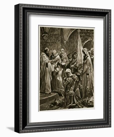 Anointing of Edward the Martyr at His Coronation by St. Dunstan at Kingston-On-Thames-Richard Caton Woodville-Framed Giclee Print