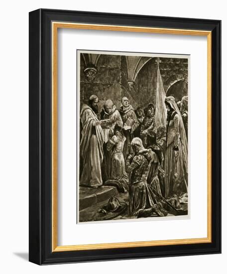 Anointing of Edward the Martyr at His Coronation by St. Dunstan at Kingston-On-Thames-Richard Caton Woodville-Framed Giclee Print