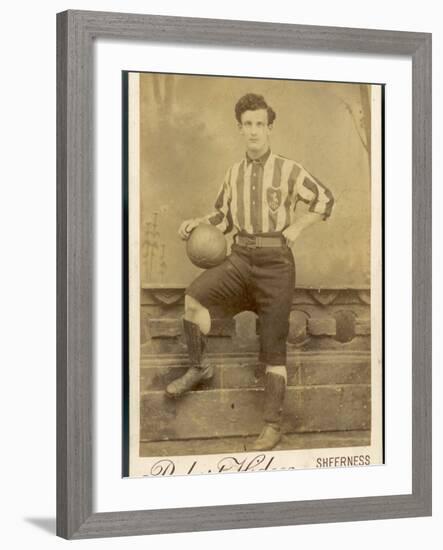 Anonymous Footballer in Kit with Football-null-Framed Photographic Print