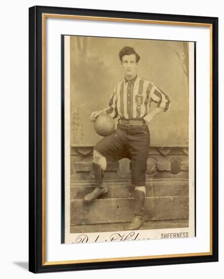 Anonymous Footballer in Kit with Football-null-Framed Photographic Print