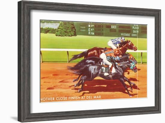 Another Close Finish at Del Mar, California-null-Framed Art Print