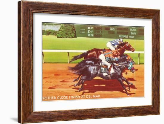 Another Close Finish at Del Mar, California-null-Framed Art Print