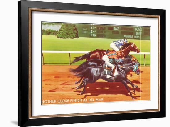 Another Close Finish at Del Mar, California-null-Framed Art Print