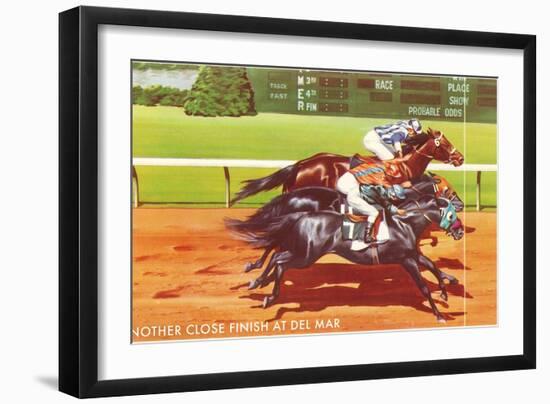 Another Close Finish at Del Mar, California-null-Framed Art Print