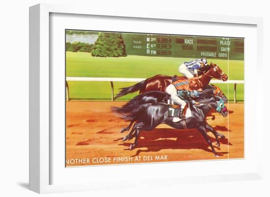 Another Close Finish at Del Mar, California-null-Framed Art Print