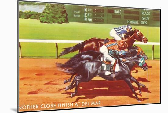 Another Close Finish at Del Mar, California-null-Mounted Art Print