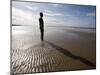 Another Place Sculpture by Antony Gormley on the Beach at Crosby, Liverpool, England, UK-Martin Child-Mounted Photographic Print