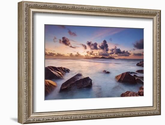 Anse Severe beach, La Digue Island, Seychelles-null-Framed Art Print