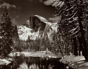 Half Dome, Merced River, Winter by Ansel Adams