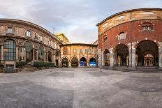 Panorama of Palazzo Della Ragione and Piazza Dei Mercanti in the Morning, Milan, Italy-anshar-Framed Photographic Print