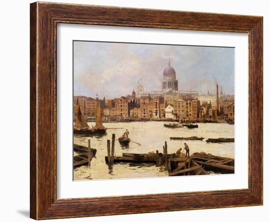 Ansicht der St.-Pauls Kathedrale von der Themse aus-Paolo Sala-Framed Giclee Print