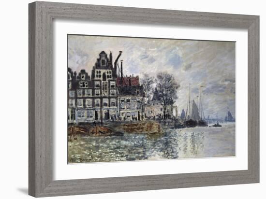 Ansicht Von Amsterdam (Het Kamperhoofd), um 1874-Claude Monet-Framed Giclee Print