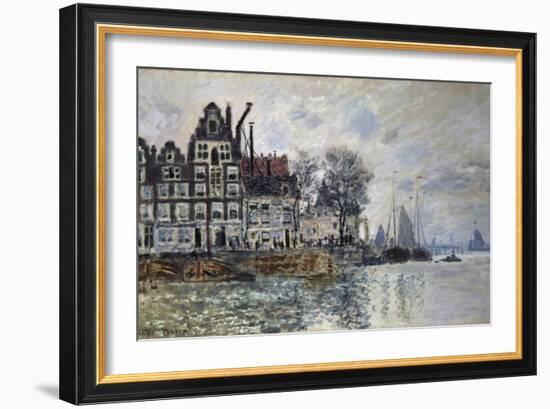 Ansicht Von Amsterdam (Het Kamperhoofd), um 1874-Claude Monet-Framed Giclee Print