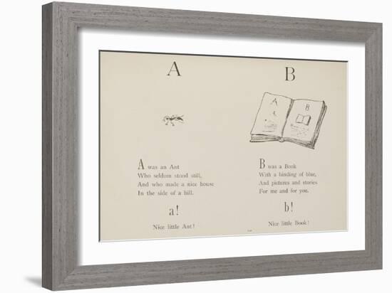 Ant and Book Illustrations and Verse From Nonsense Alphabets by Edward Lear.-Edward Lear-Framed Giclee Print