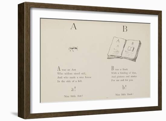 Ant and Book Illustrations and Verse From Nonsense Alphabets by Edward Lear.-Edward Lear-Framed Giclee Print