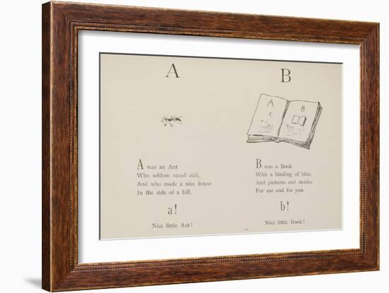 Ant and Book Illustrations and Verse From Nonsense Alphabets by Edward Lear.-Edward Lear-Framed Giclee Print