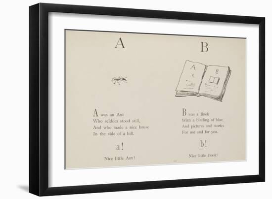 Ant and Book Illustrations and Verse From Nonsense Alphabets by Edward Lear.-Edward Lear-Framed Giclee Print