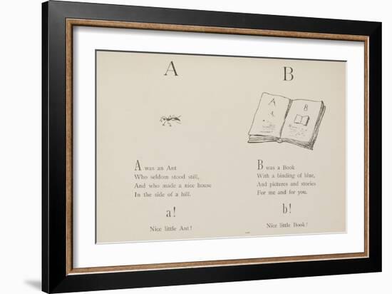 Ant and Book Illustrations and Verse From Nonsense Alphabets by Edward Lear.-Edward Lear-Framed Giclee Print