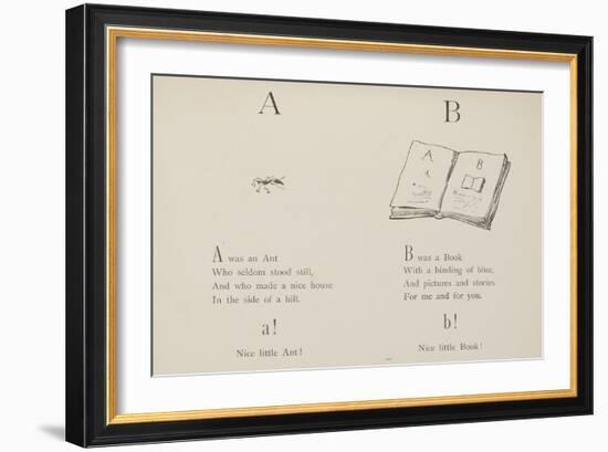 Ant and Book Illustrations and Verse From Nonsense Alphabets by Edward Lear.-Edward Lear-Framed Giclee Print