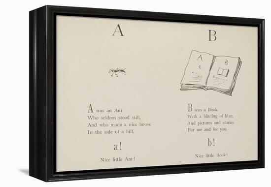 Ant and Book Illustrations and Verse From Nonsense Alphabets by Edward Lear.-Edward Lear-Framed Premier Image Canvas