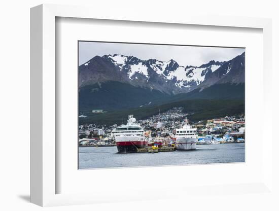 Antarctic Cruise Ships Docked in Ushuaia, Tierra Del Fuego, Patagonia, Argentina, South America-Matthew Williams-Ellis-Framed Photographic Print