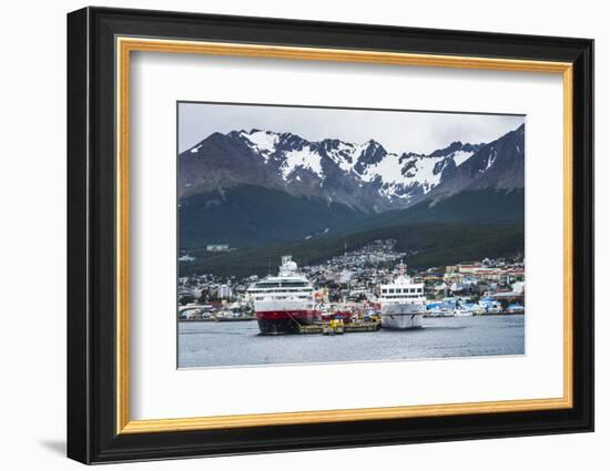 Antarctic Cruise Ships Docked in Ushuaia, Tierra Del Fuego, Patagonia, Argentina, South America-Matthew Williams-Ellis-Framed Photographic Print