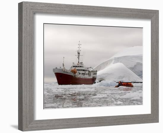 Antarctic Dream Ship, Paradise Bay, Antarctic Peninsula, Antarctica, Polar Regions-Sergio Pitamitz-Framed Photographic Print