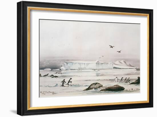 Antarctic Landscape-Edward Adrian Wilson-Framed Premium Giclee Print