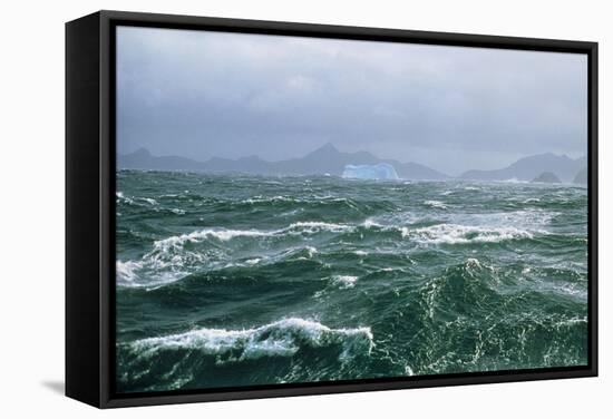Antarctic Ocean Waves-Peter Scoones-Framed Premier Image Canvas