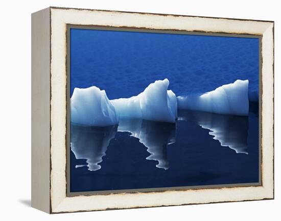 Antarctic Peninsula, Paradise Harbour, Icebergs Colours and Shapes at the Chilean Base in Paradise -Mark Hannaford-Framed Premier Image Canvas