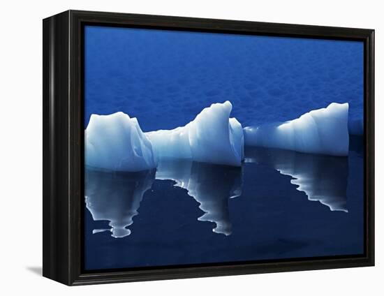 Antarctic Peninsula, Paradise Harbour, Icebergs Colours and Shapes at the Chilean Base in Paradise -Mark Hannaford-Framed Premier Image Canvas