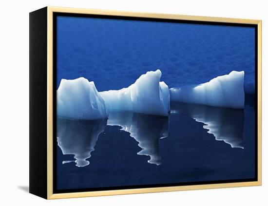 Antarctic Peninsula, Paradise Harbour, Icebergs Colours and Shapes at the Chilean Base in Paradise -Mark Hannaford-Framed Premier Image Canvas