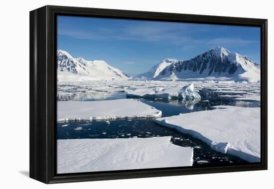 Antarctica. Antarctic Circle. Adelaide Island. the Gullet. Ice Floes-Inger Hogstrom-Framed Premier Image Canvas