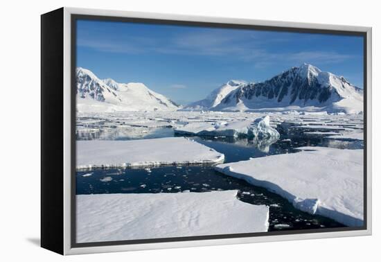 Antarctica. Antarctic Circle. Adelaide Island. the Gullet. Ice Floes-Inger Hogstrom-Framed Premier Image Canvas