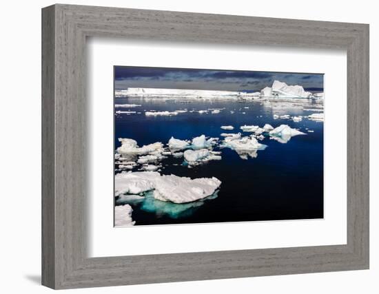 Antarctica, Antarctic Sound, calm waters, ice-George Theodore-Framed Photographic Print