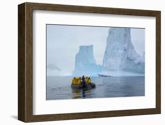 Antarctica. Charlotte Bay. Zodiac Cruising around Icebergs-Inger Hogstrom-Framed Photographic Print