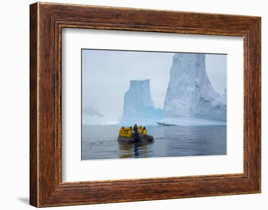 Antarctica. Charlotte Bay. Zodiac Cruising around Icebergs-Inger Hogstrom-Framed Photographic Print