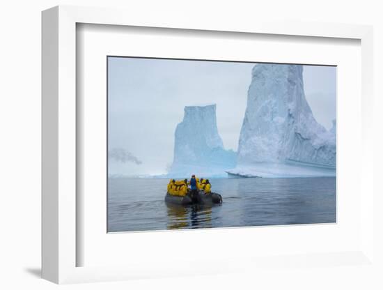 Antarctica. Charlotte Bay. Zodiac Cruising around Icebergs-Inger Hogstrom-Framed Photographic Print