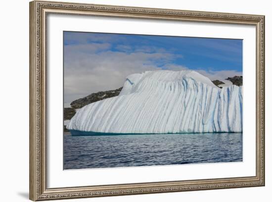 Antarctica. Gerlache Strait. Deeply Grooved Iceberg-Inger Hogstrom-Framed Photographic Print