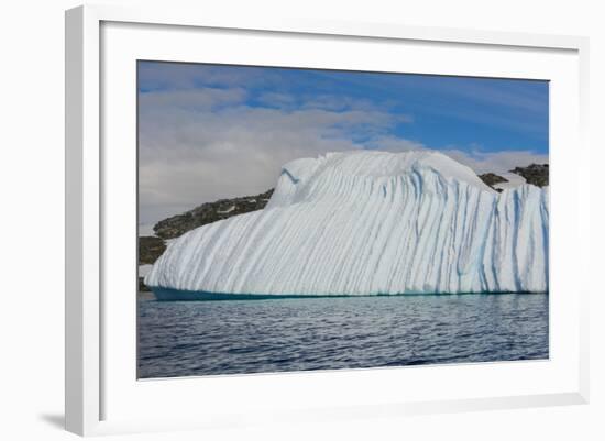 Antarctica. Gerlache Strait. Deeply Grooved Iceberg-Inger Hogstrom-Framed Photographic Print