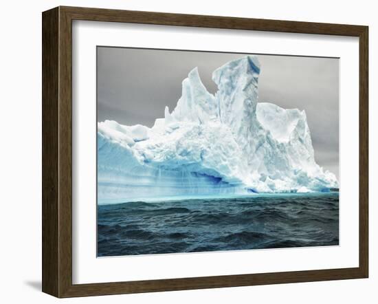 Antarctica, large iceberg, blue ice-George Theodore-Framed Photographic Print