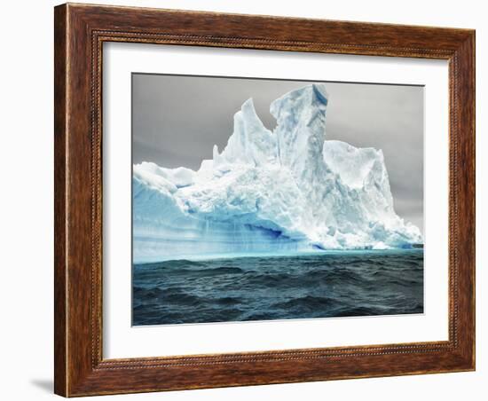 Antarctica, large iceberg, blue ice-George Theodore-Framed Photographic Print