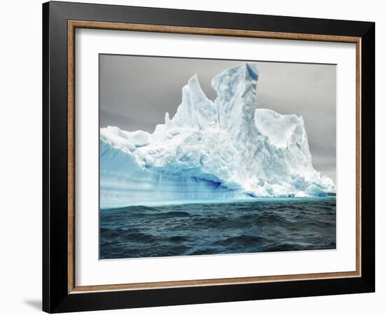 Antarctica, large iceberg, blue ice-George Theodore-Framed Photographic Print