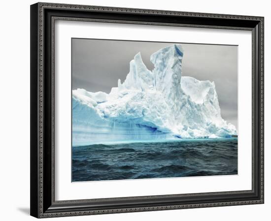 Antarctica, large iceberg, blue ice-George Theodore-Framed Photographic Print