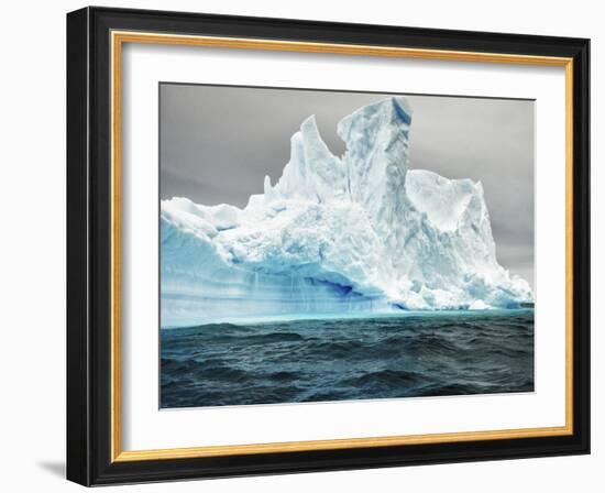 Antarctica, large iceberg, blue ice-George Theodore-Framed Photographic Print