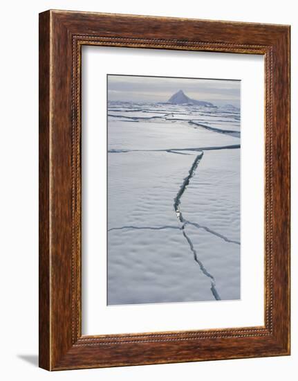 Antarctica. Near Adelaide Island. the Gullet. Cracks Open in the Ice-Inger Hogstrom-Framed Photographic Print