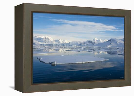 Antarctica. Near Adelaide Island. the Gullet. Ice Floes at Sunset-Inger Hogstrom-Framed Premier Image Canvas