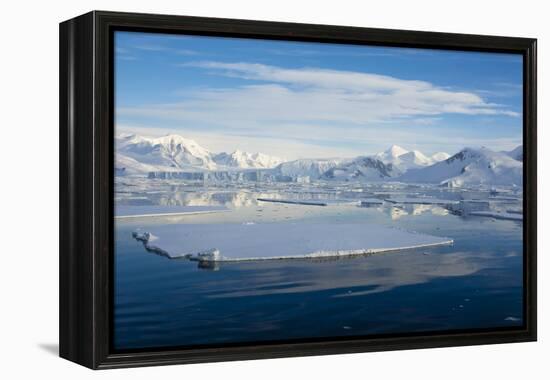 Antarctica. Near Adelaide Island. the Gullet. Ice Floes at Sunset-Inger Hogstrom-Framed Premier Image Canvas